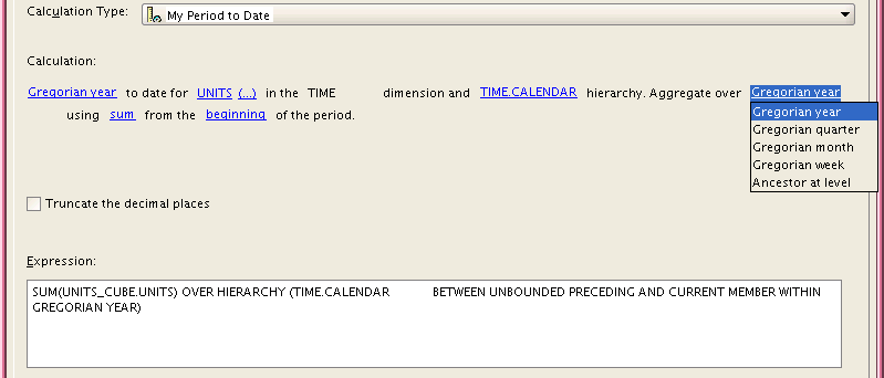 Choice list in a calculation template Choice list in a calculation template